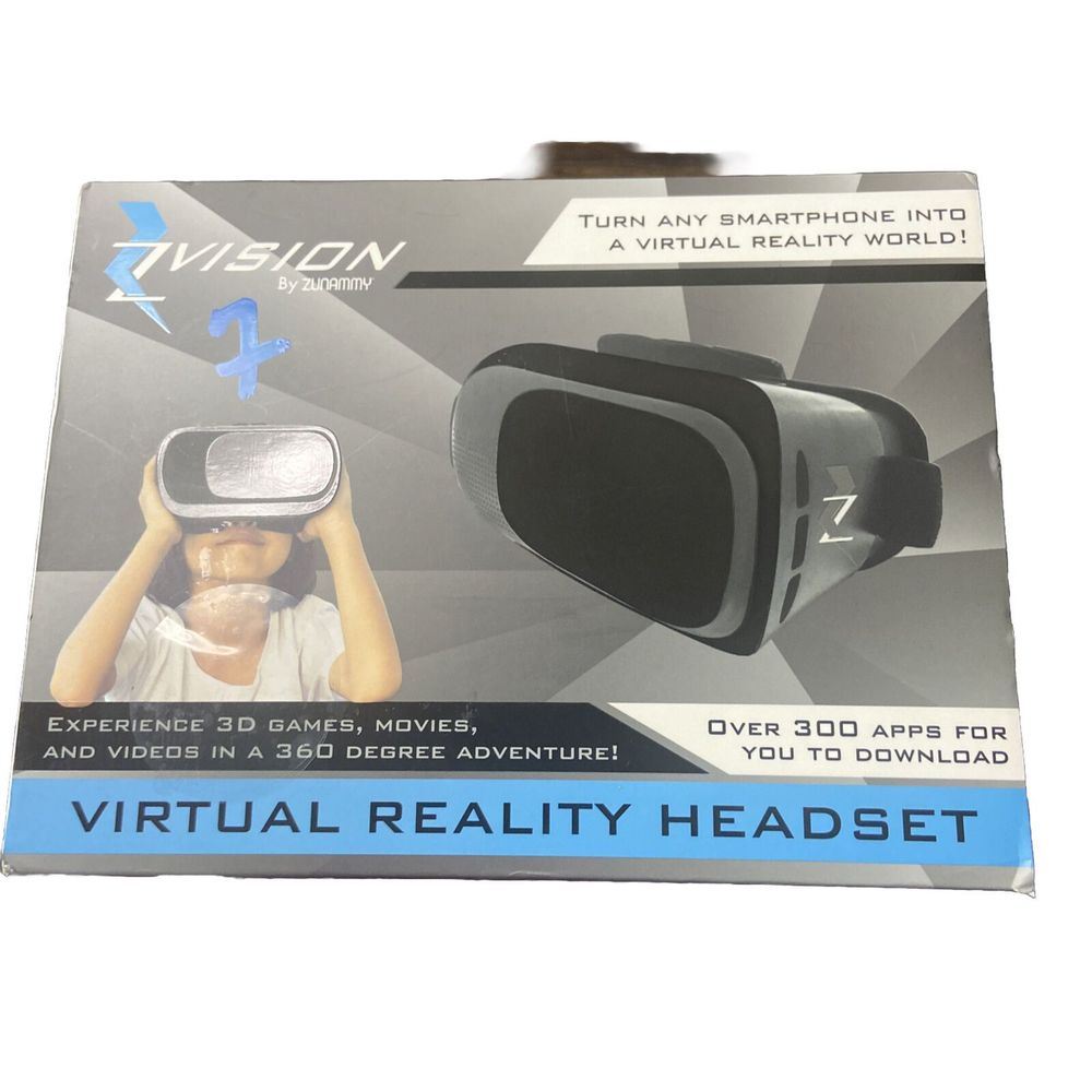 ZVISION By ZUNAMMY Virtual Reality World Headset Black Used